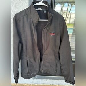 Eddie Bauer Black Polyester Lockheed Martin C130J Super Herc Jacket Size L VGC